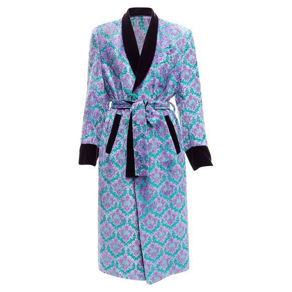Gvgv tapestry jacquard velvet belted robe coat - Picture 1 of 6